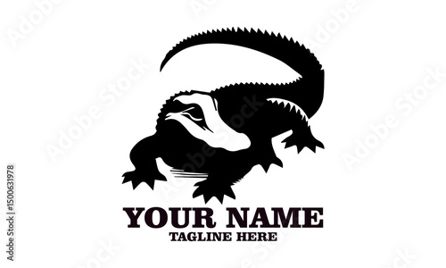 Crocodile vector illustration, crocodiles and alligators silhouette logo design. crocodile silhouette vector style illustration white background