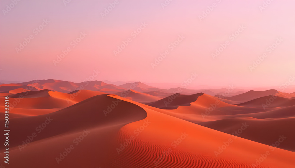 Naklejka premium Red desert mountains at sunset