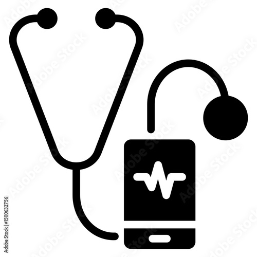 Digital Stethoscope  Icon Element For Design