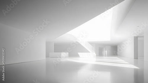 Wallpaper Mural A minimalist white interior space bathed in natural light. Torontodigital.ca