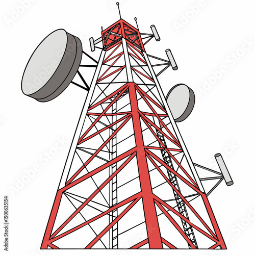 communication tower vector illustration