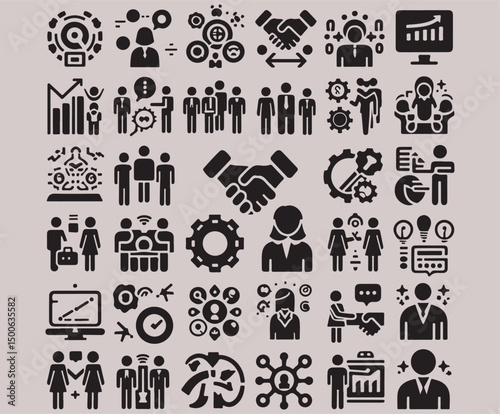 Leadership, Growth & Office Management Icons
