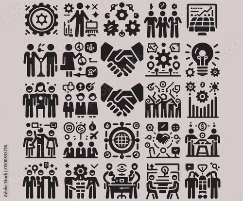 Leadership, Growth & Office Management Icons
