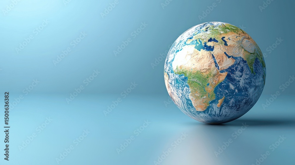 A globe with a blue background A globe with a blue background