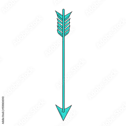Minimalistic Arrow with a Refined Outline in Vibran Isolated on Transparent Background