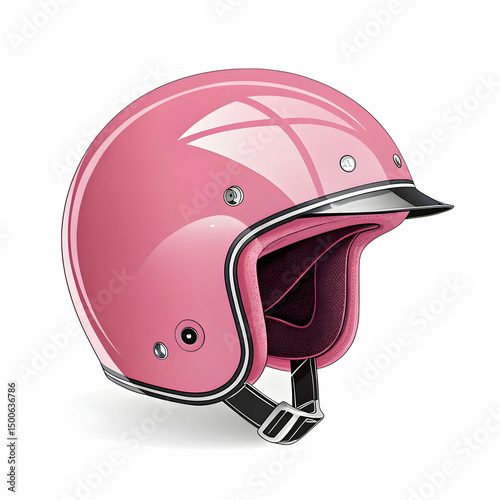pink helmet design isolated on white background