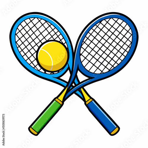 tennis racket and ball