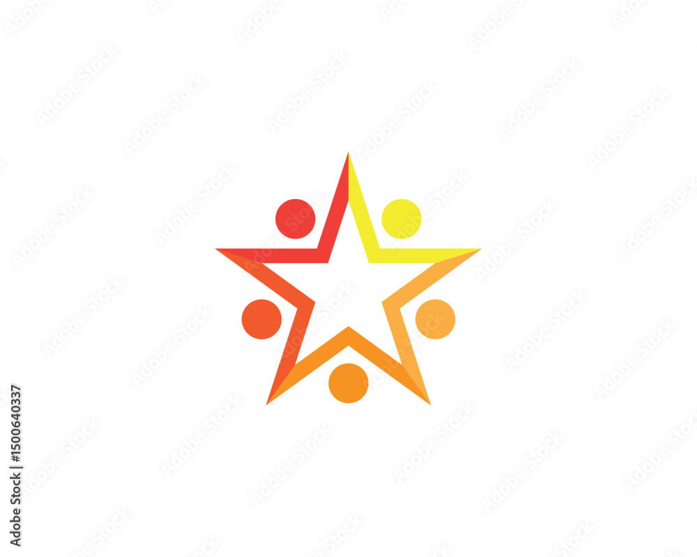 Obraz premium Star logo vector icon illustration design