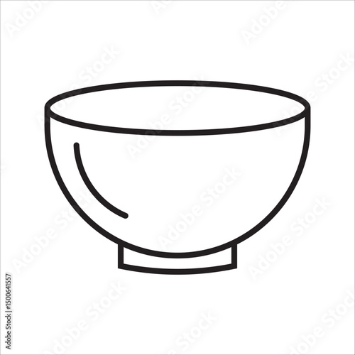  Empty bowl icon. Salad bowl isolated on white background. Vector illustration. on white background