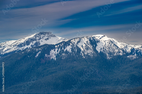 Sunset On Snow Covered Mountain Top