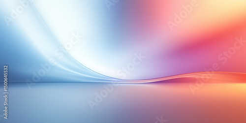 Futuristic abstract background. Cyberpunk neon color tone. Soft smooth light, abstract shape, curve line, fade color gradient. Nobody empty space in modern room suit for future technology background.