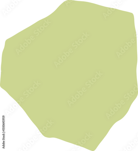 Abstract shape in light chartreuse on white backdrop vector