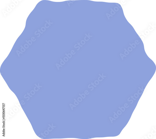 Irregular Blue Hexagon on White Background Illustration