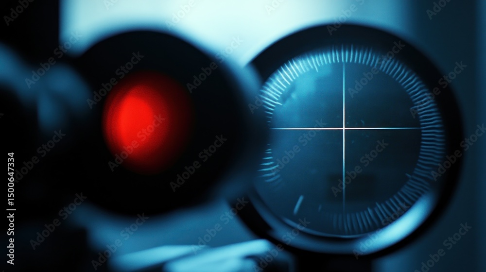 Precision Measurement: Close-up of a Scientific Instrument with Crosshairs Target Precision Measurement: Close-up of a Scientific Instrument with Crosshairs Target