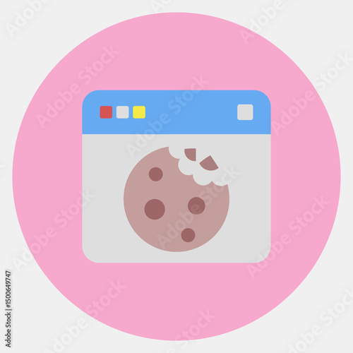 Icon cookies. Internet network elements. Icon in color mate style.