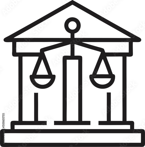 Stock illustration of the gold scales of justice, a legal symbol of law and balance for business finance