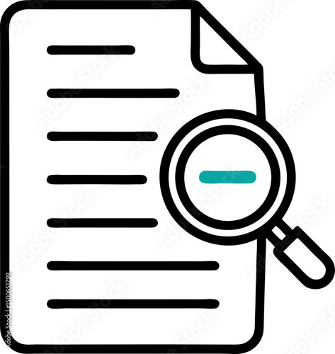 Signed document icon in black outline style