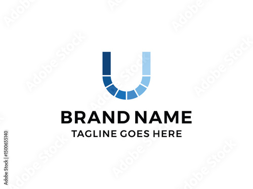 Technology letter U logo design vector, isolated on transparent background