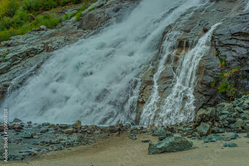 Cascading Mountain Waterfall