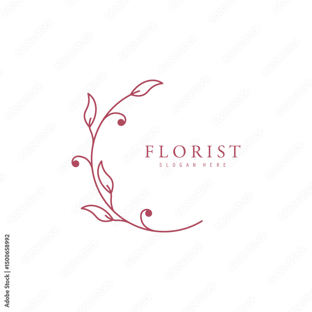 Beautiful Florist logo. Florist Wedding Logo Design, Hand Drawn Botanical Logo Concept Vector. Beautiful Florist logo. Florist Wedding Logo Design, Hand Drawn Botanical Logo Concept Vector.