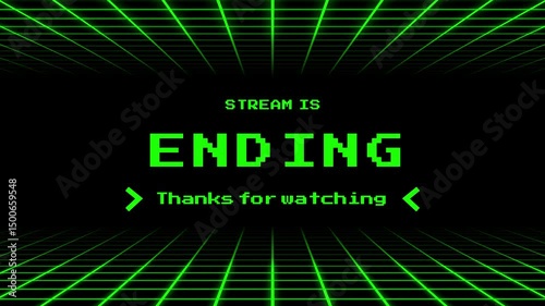 Stream is ending pixel art looping, stream overlay animation