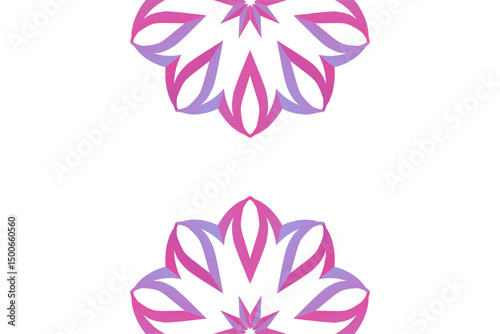 Beautiful glow colour caleidoscope gradient flower line art pattern wallpaper of indonesian traditional abstract batik ethnic dayak ornament for commercial ads