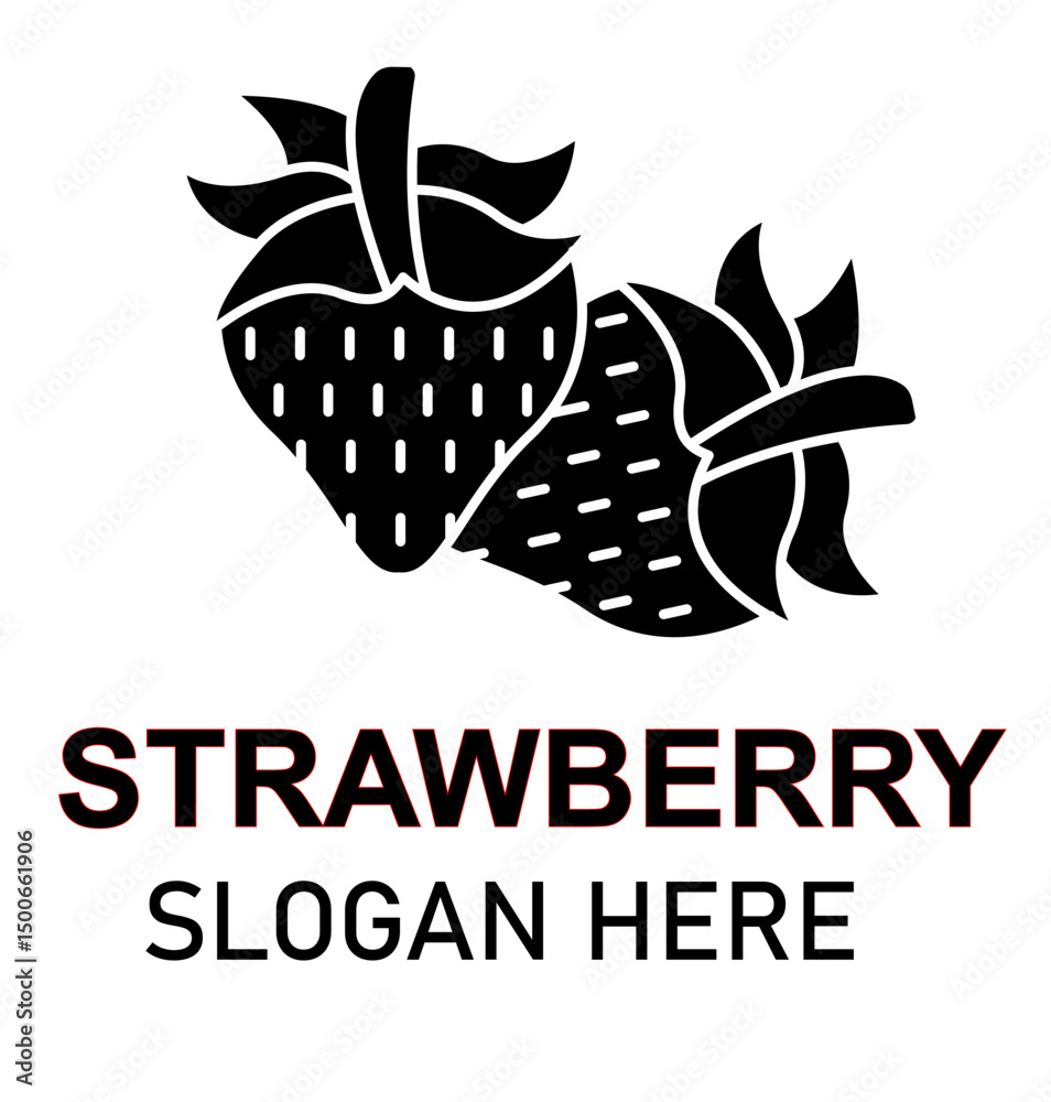 Fototapeta premium STRAWBERRY logo background. vector. editable