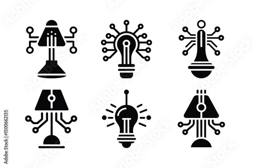 Contemporary Study Lamp Icon Vector