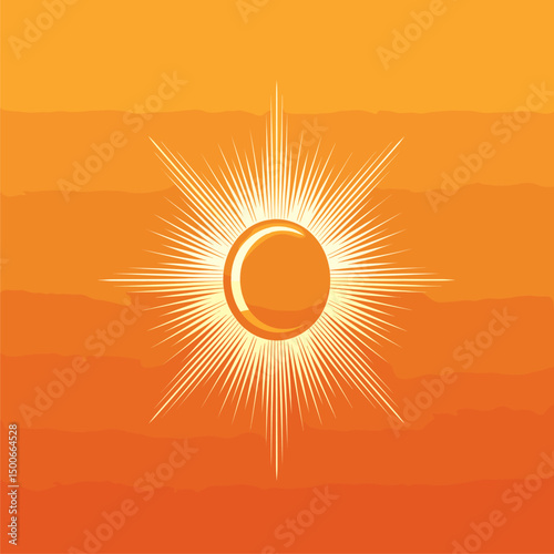Warm Sunset Sunburst: Abstract Summer Solstice Design