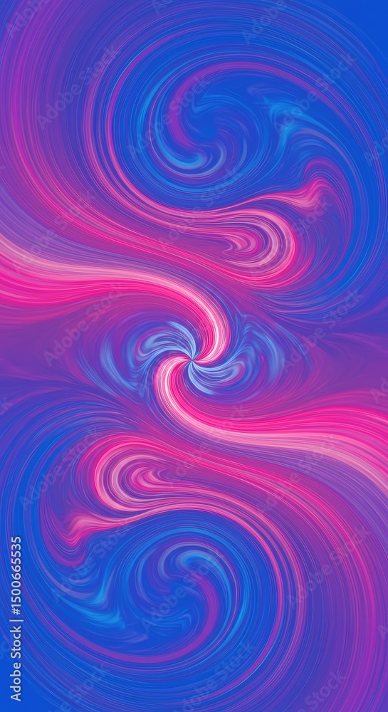 Obraz premium Abstract Digital Swirl Background in Blue and Pink Dynamic Motion