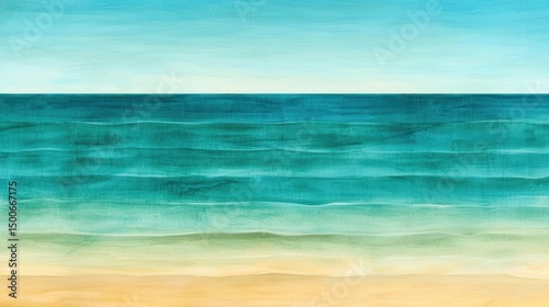 Abstract beach landscape with calming turquoise water and warm sand texture