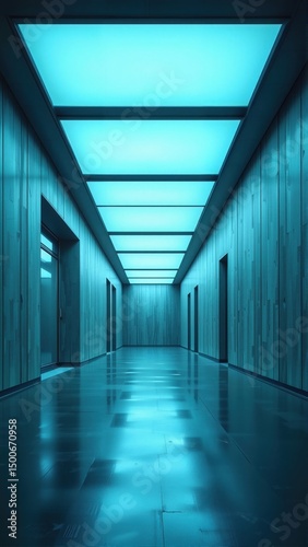 long corridor in a modern building