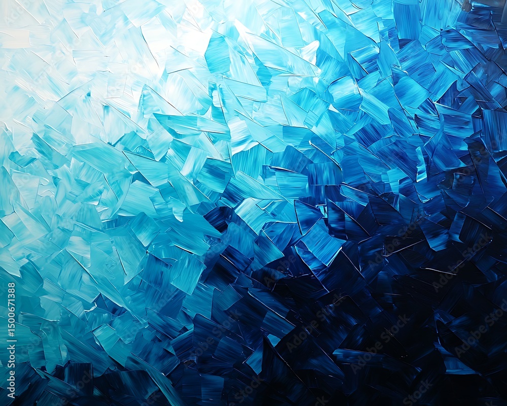 Abstract painting, vibrant blues and whites Abstract painting, vibrant blues and whites