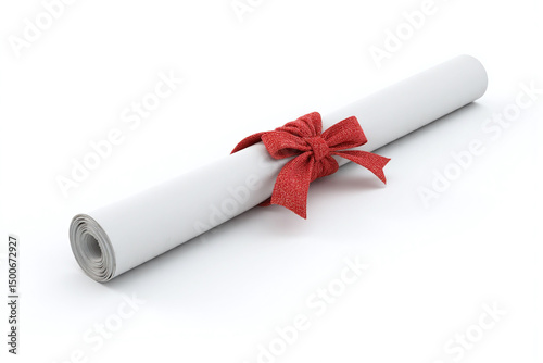 rolled up diploma with a red ribbon tied around it12