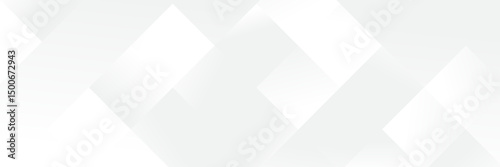 Abstract pattern white geometric banner design background.
