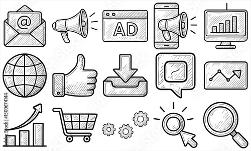 Digital Marketing SEO Icon Set