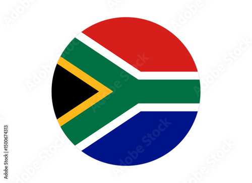 South Africa Flag icon. Round flag of south africa icon design, vector illustration