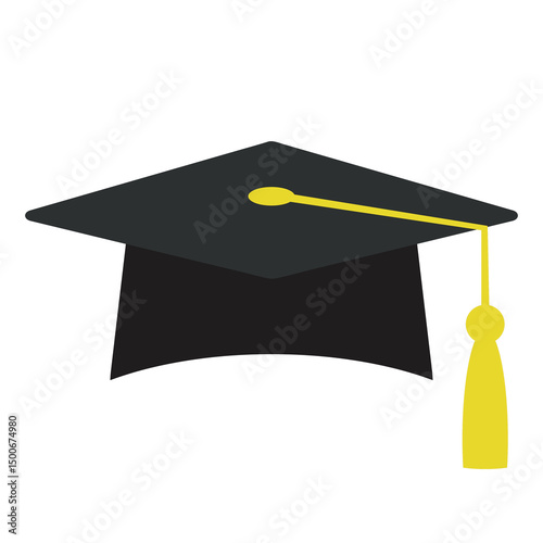 Graduation cap vector cartoon illustration
