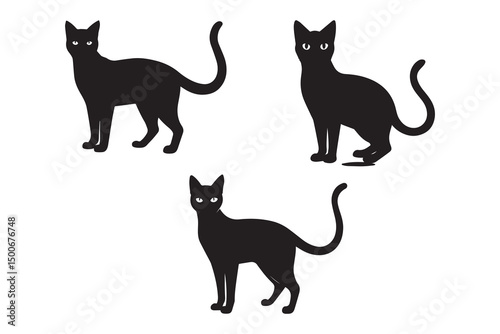 Cat Silhouette Collection on white