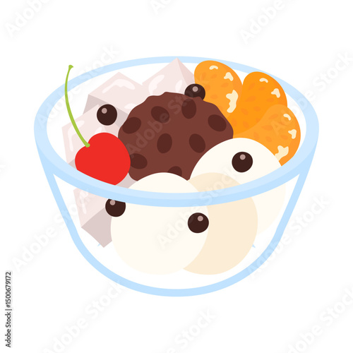 あんみつ。フラットなベクターイラスト。
Anmitsu. Flat vector illustration.