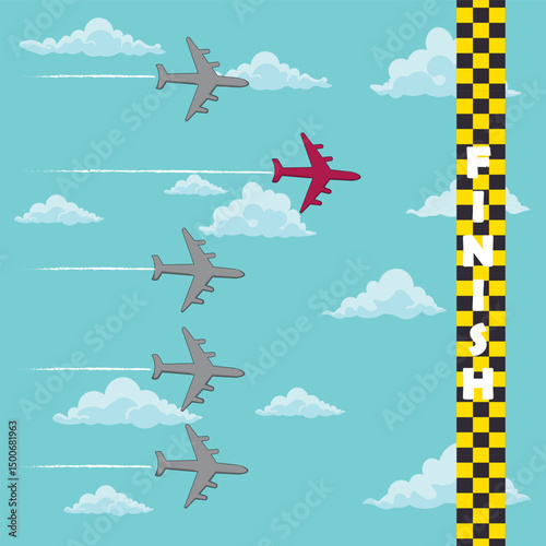 vector illustration about daring to be different from others and going first to see opportunities, suitable for business themes, mindset, innovation and daily life