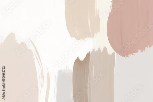 Neutral pastel abstract watercolor artwork with light beige, white, dusty pink, light coffee, and pale gray tones. Elegant brush stroke details and a soft grainy paper feel.