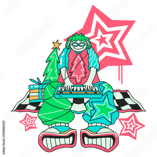 Y2K Streetwear. Y2K Clothing. Y2K Apparel. Y2K Design. Streetwear Design. Streetwear T-shirt Design.
T-shirt Design Christmas. Christmas Cartoon Character. Vector Cartoon.