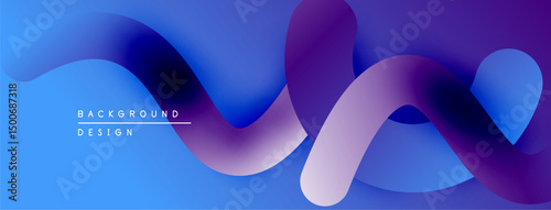 Abstract fluid shapes, vibrant blue purple gradients. Modern design element, smooth curves create dynamic composition.
