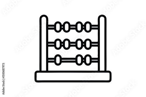 Simple Line Illustration of an Abacus