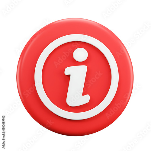Red information button icon with white symbol
