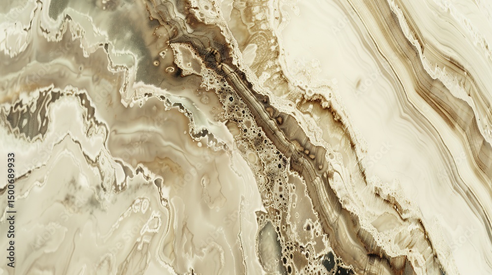 Fototapeta premium High-detailed close-up of beige stone marble texture with intricate natural patterns and rich surface details, suitable for various applications including interior design, architectural surfaces,