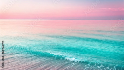 Pink Sky, Teal Ocean Wave, Seascape Photography, ocean wave, pink sky