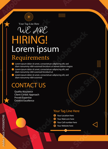 We are hiring social media poster design vector templates