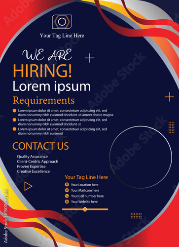 We are hiring social media poster design vector templates